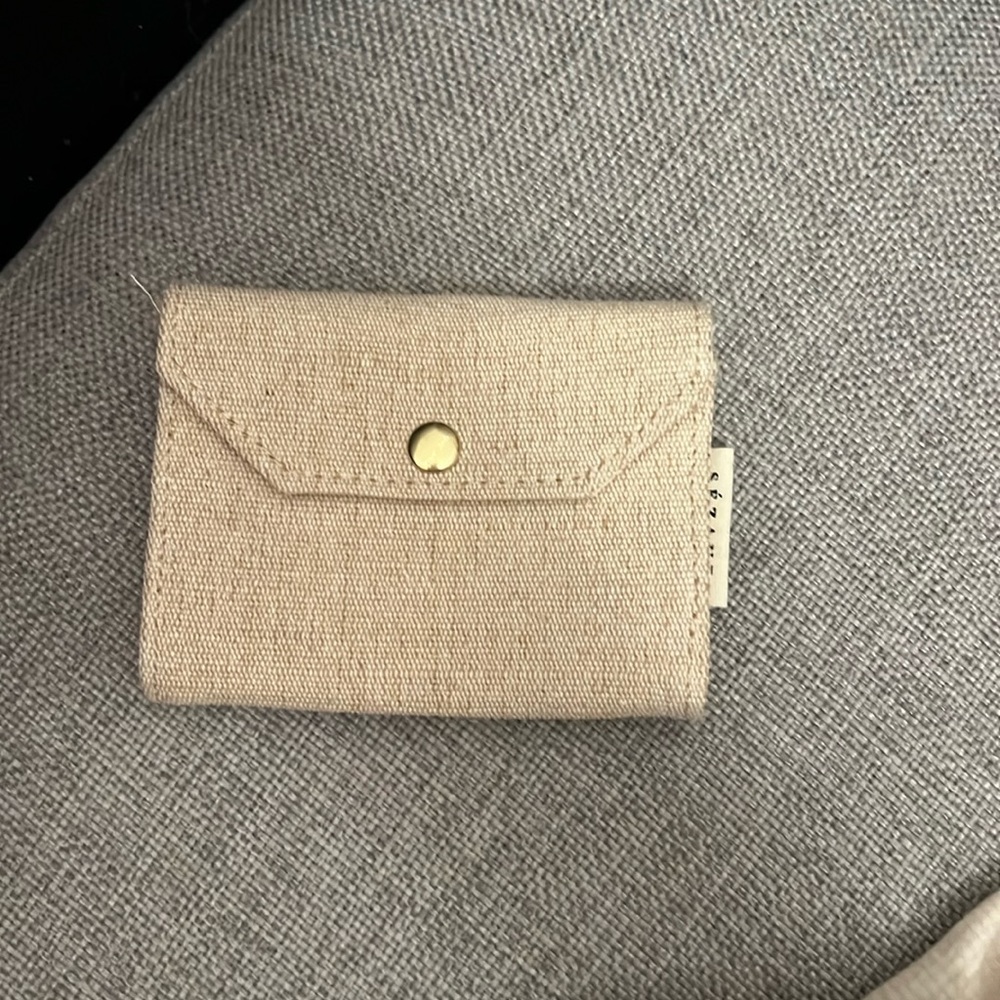 Sézane Cardholder in white canvas